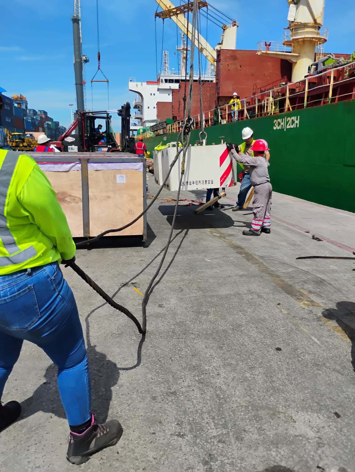 Maniobra de descarga directa. Partes para máquinas